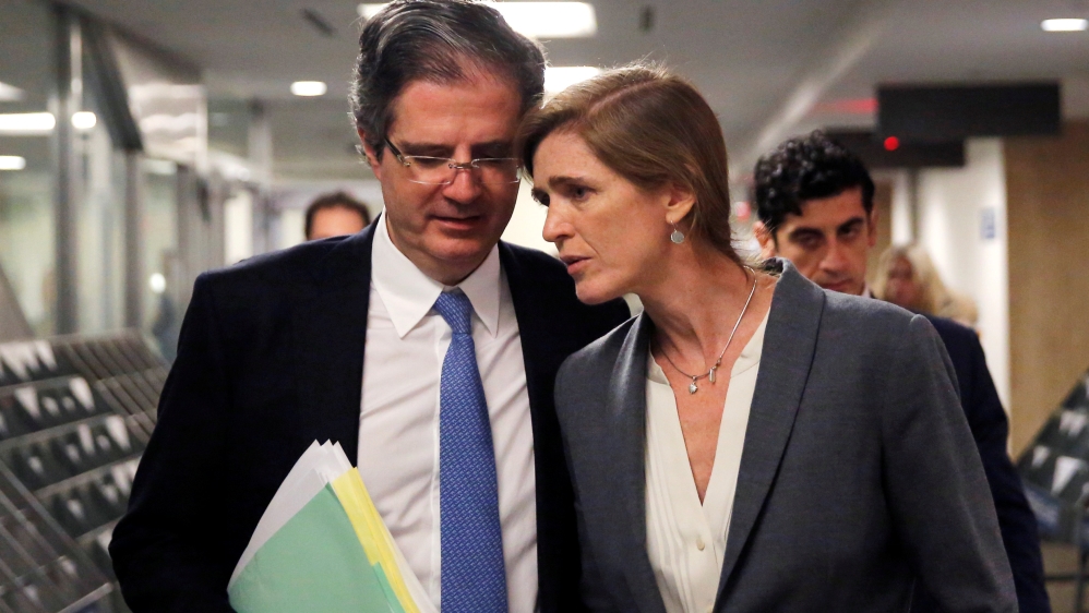 France's UN ambassador Francois Delattre, and the US ambassador to the UN, Samantha Power said they are content with the draft [Andrew Kelly/Reuters]