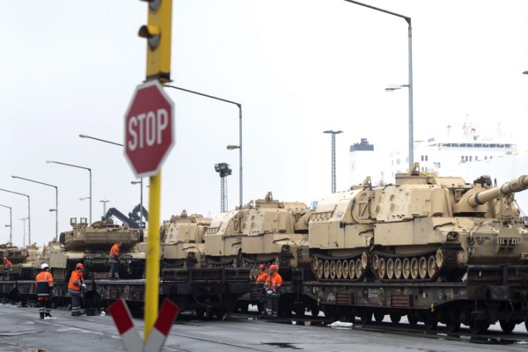US military equipment arrives in Germany