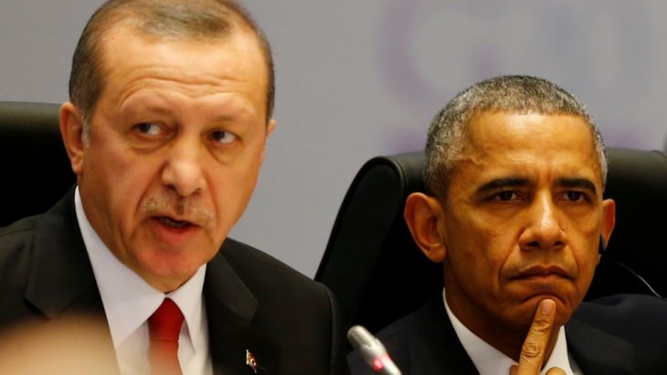 FILE PHOTO - Turkey''s President Erdogan and U.S. President Obama attend working session at G20 summit in Antalya