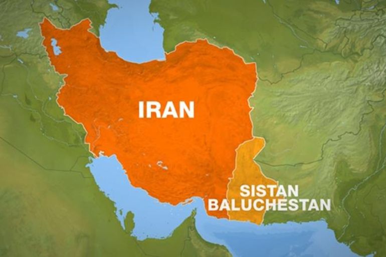 Map of Sistan-Baluchestan province in Iran
