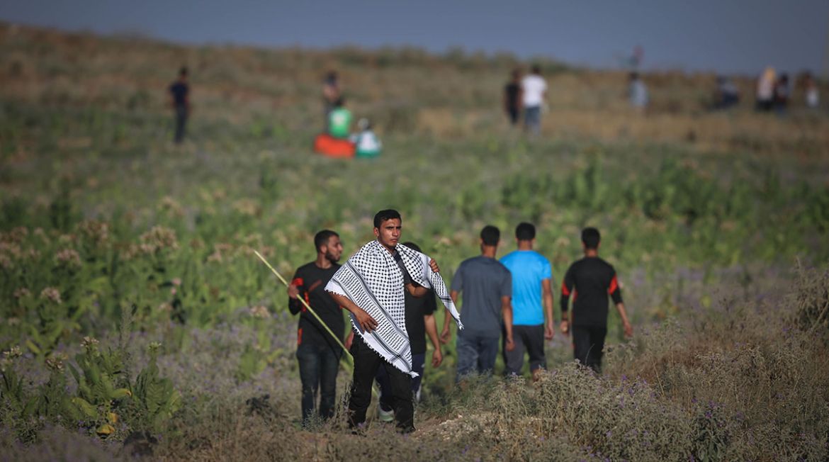 Palestinians protest on Gaza''s border with Israel