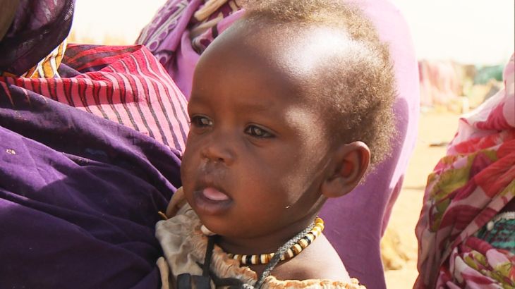 Child displaced by fighting in Sudan