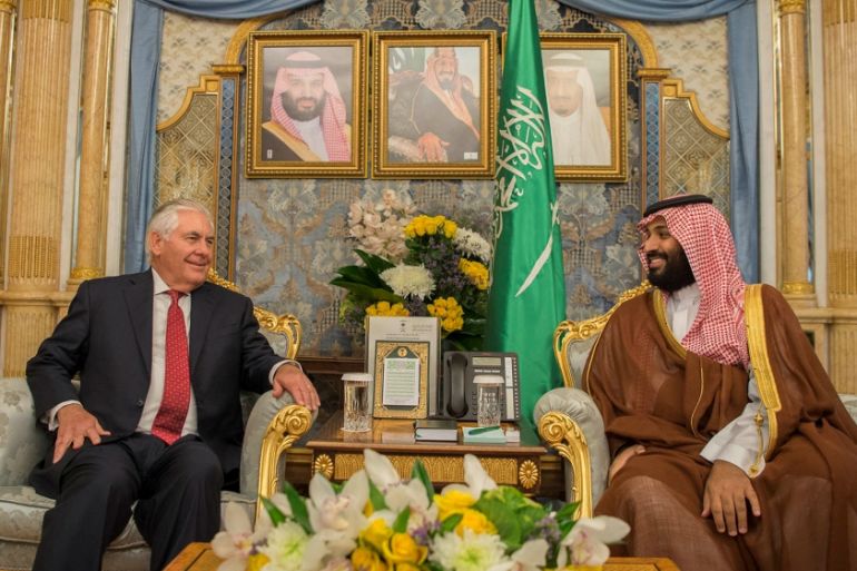 Saudi Crown Prince Mohammed bin Salman meets with U.S. Secretary of State Rex Tillerson in Jeddah, Saudi Arabia