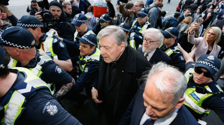 Cardinal George Pell Attends Court To Face Historical Child Abuse Charges