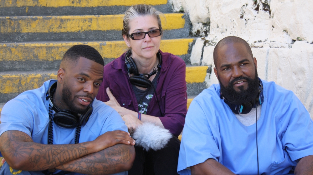 Antwan, left, Nigel, centre, and Earlonne, right, hope to inspire a desire for prison reform [Eddie Herena/Courtesy of Ear Hustle]
