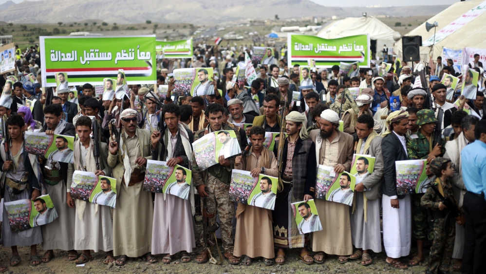 Supporters of Houthi movement attend a rally in Sanaa [Stringer/AFP/Getty Images]