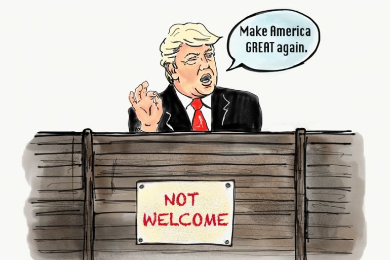 Trump one year: Immigration Illustration