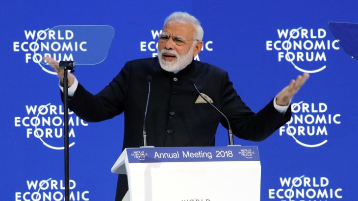 India''s Prime Minister Narendra Modi attends the Opening Plenary during the World Economic Forum (WEF) annual meeting in Davos