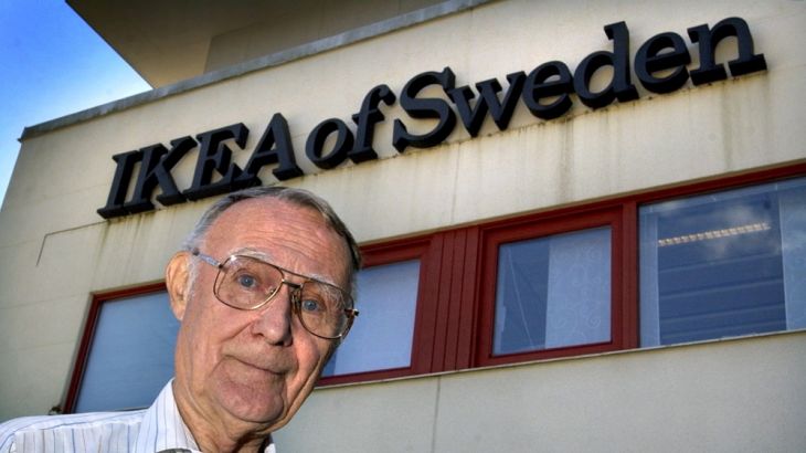 FILE PHOTO: Ingvar Kamprad, founder of Swedish multinational furniture retailer IKEA, is seen at company''s head office in Almhult