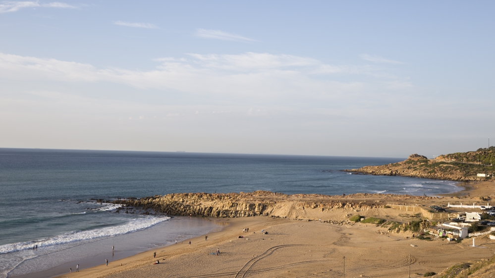 The Achakar Beach in Morocco's north, from where Spain's southern tip is visible [Faras Ghani/Al Jazeera]