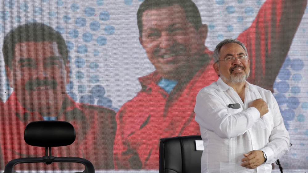 Martinez at the swearing-in ceremony of the new board of directors of PDVSA in Caracas on January 31, 2017 [File: Marco Bello/Reuters]