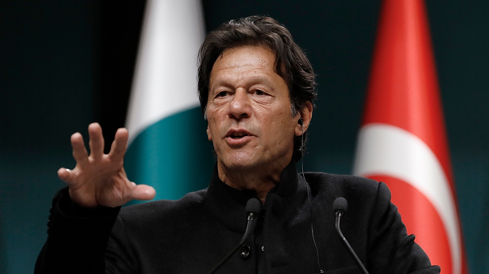 Pakistan PM Imran Khan said India had 'levelled allegations against Pakistan without any evidence' [Burhan Ozbilici/AP]
