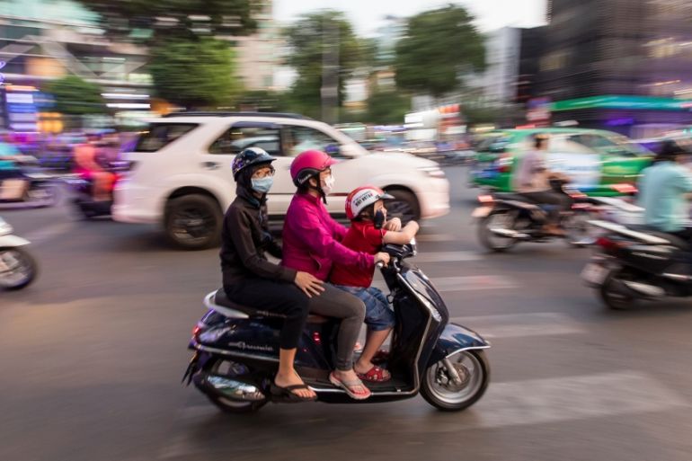 Vietnam motorbike traffic
