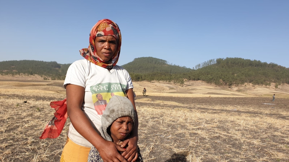 Sisay Abera said her children 'ran and hid for cover when the plane came down crashing' [Hamza Mohamed/Al Jazeera]