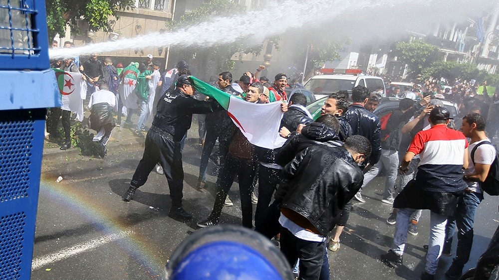 Bouteflika's departure has failed to satisfy the demonstrators [Anis Belghoul/AP]