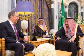 Saudi Arabia's King Salman bin Abdulaziz meets with Russia's Foreign Minister Sergey Lavrov in Riyadh, Saudi Arabia March 5, 2019 [File: Bandar Algaloud/Courtesy of Saudi Royal Court via Reuters]