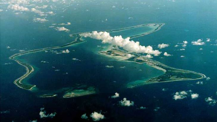 UNDATED FILE PHOTO- An undated file photo shows Diego Garcia, the largest island in the Chagos archi..
