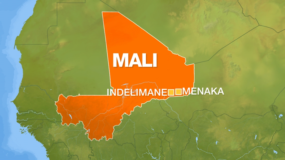 Mali map showing menaka region