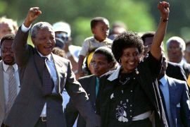 On February 11, 1990, Nelson Mandela was freed from detention after 27 years as a political prisoner [File: Ulli Michel/Reuters]