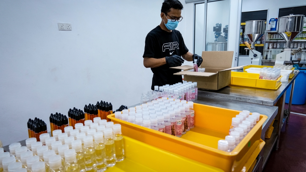 Businesses in Malaysia turn to produce hand sanitizers