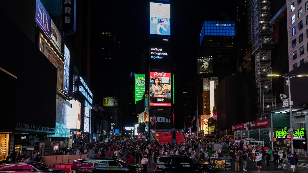 Times Square Turns Off All Billboards In Support Of Vulnerable Businesses During Coronavirus Pandemic