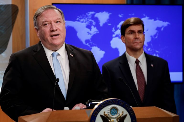 U.S. Attorney General William Barr and Secretary of State Pompeo hold joint briefing about the International Criminal Court in Washington