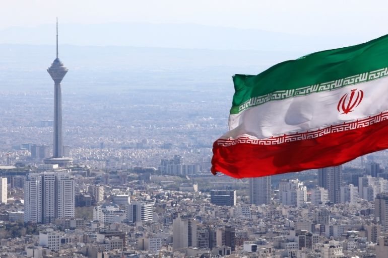 Iran flag Tehran