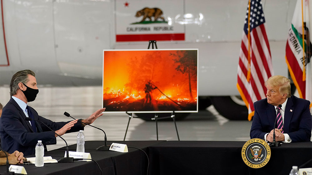 Newsom confronts Trump on California fires