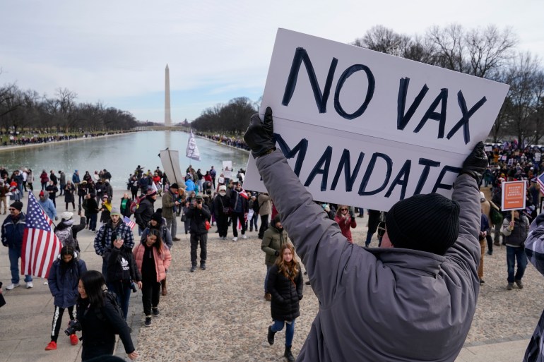 Anti covid mandates protest in Washington