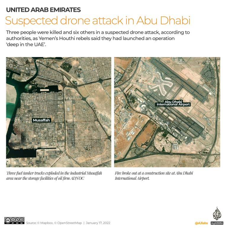 Interactive - Suspected drone attack in Abu Dhabi