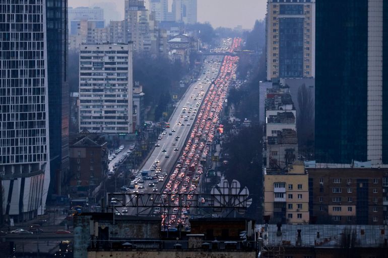 A traffic jam in Kyiv