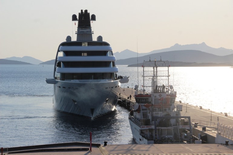 Solaris, a superyacht linked to sanctioned Russian oligarch Roman Abramovich.