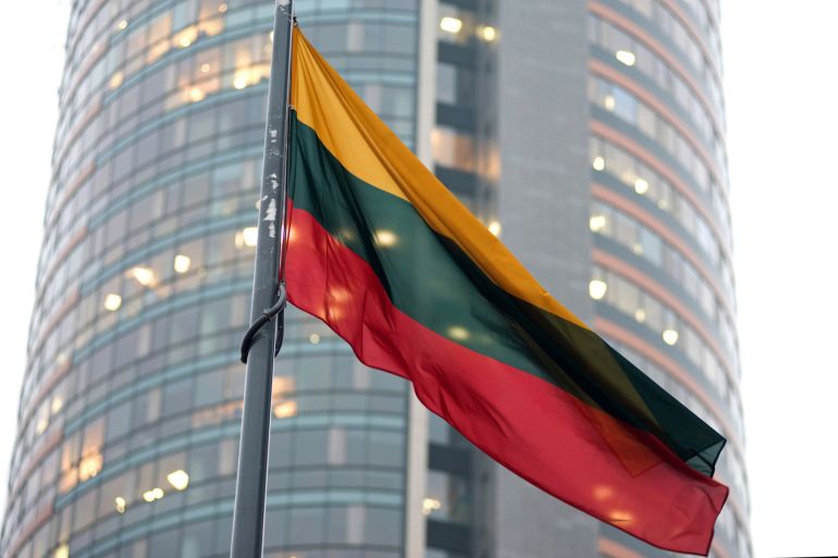 Lithuania's flag.