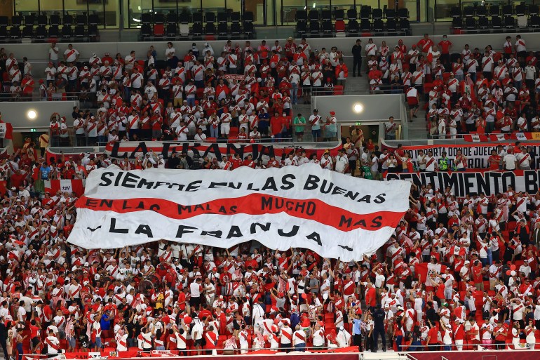 Peru fans show their support. 