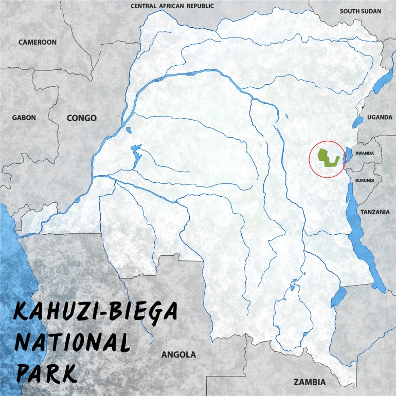 Kahuzi-Biega National park map