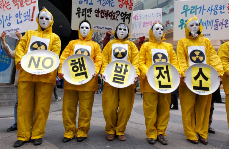 Anti-nuclear protest in South Korea.