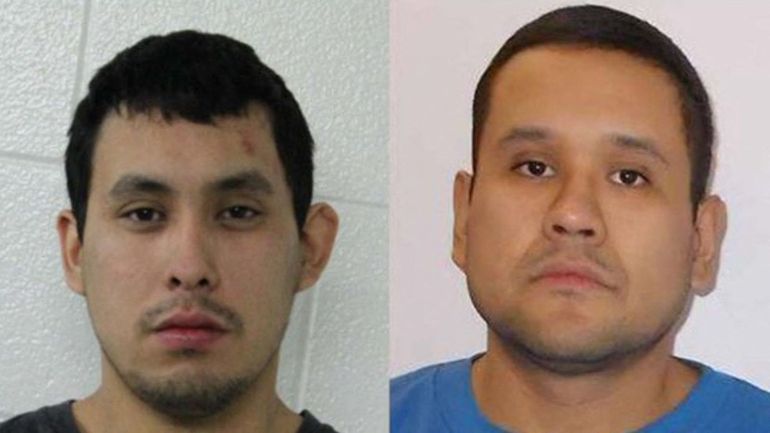 Mugshots of the two men wanted over a stabbing spree in Saskatchewan