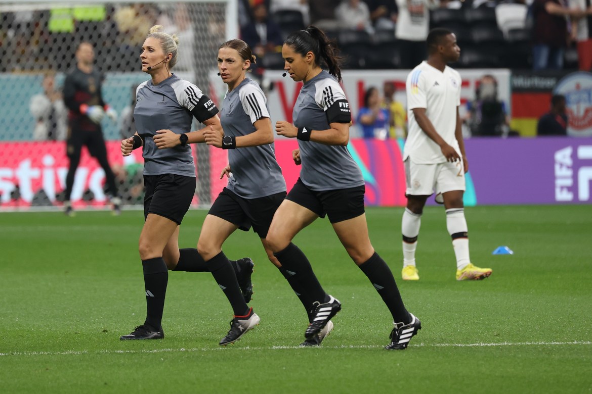 The first all-female refereeing team pictured ahead