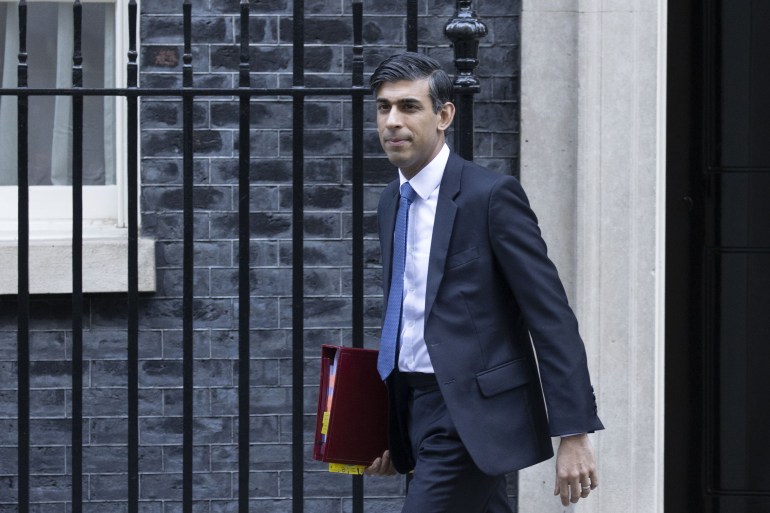 British Prime Minister Rishi Sunak departs 10 Downing Street