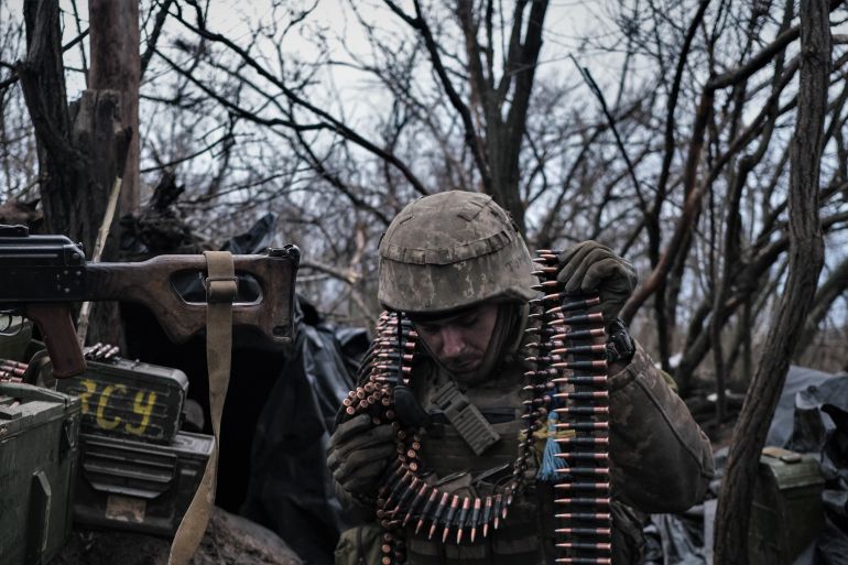 Russian front line positions near Bakhmut, Donetsk region.