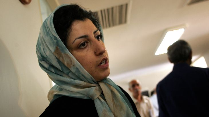 Iranian opposition human rights activist, Narges Mohammadi, at the Defenders of Human Rights Center in Tehran.