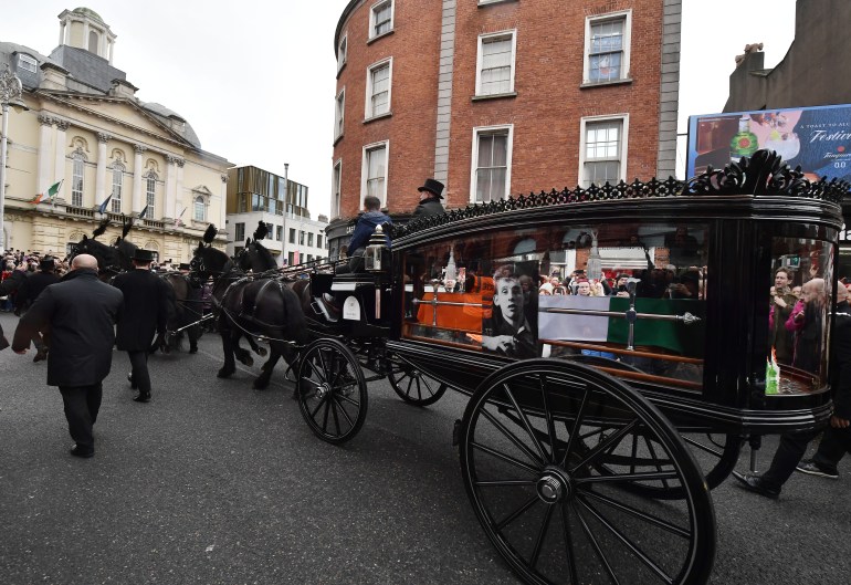 The funeral procession of the late music singer Shane MacGowan takes place on in Dublin, Ireland.