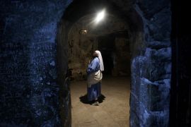 A nun attends the Catholic Washing of the Feet ceremony during Easter Holy Week in the Church of the Holy Sepulchre in Jerusalem&#039;s Old City on March 28, 2024 [Ronen Zvulun/Reuters]