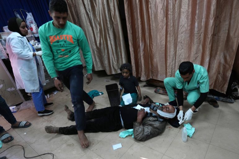 Palestinians wounded in the Israeli bombardment