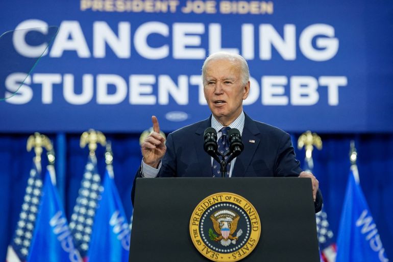 US President Joe Biden delivers a speech on his plans to cancel student loan debt
