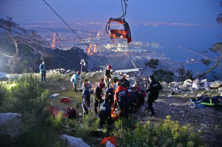 Recue efforts after cable car accident in southern Turkey