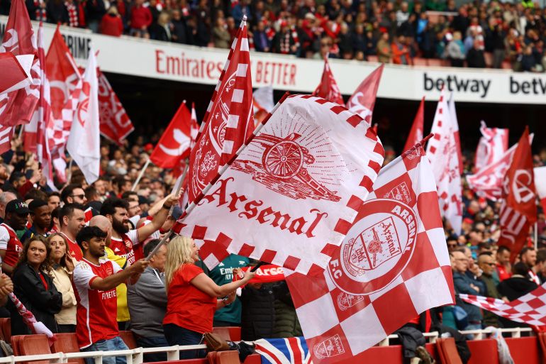 Arsenal fans at the Emirates Stadium