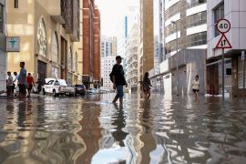 A storm in the UAE dumped nearly two years&#039; worth of rain, flooding homes, roads, malls and offices [Amr Alfiky/Reuters]