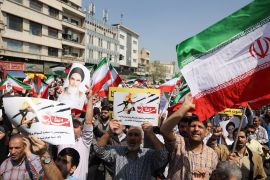 Iranians chant during an anti-Israel rally in Tehran, Iran [Majid Asgaripour/WANA/Reuters]
