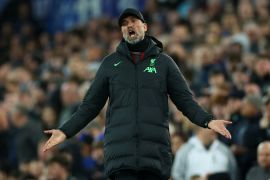 Liverpool manager Jurgen Klopp apologised to fans after his team lost the derby match against Everton [Carl Recine/Reuters]